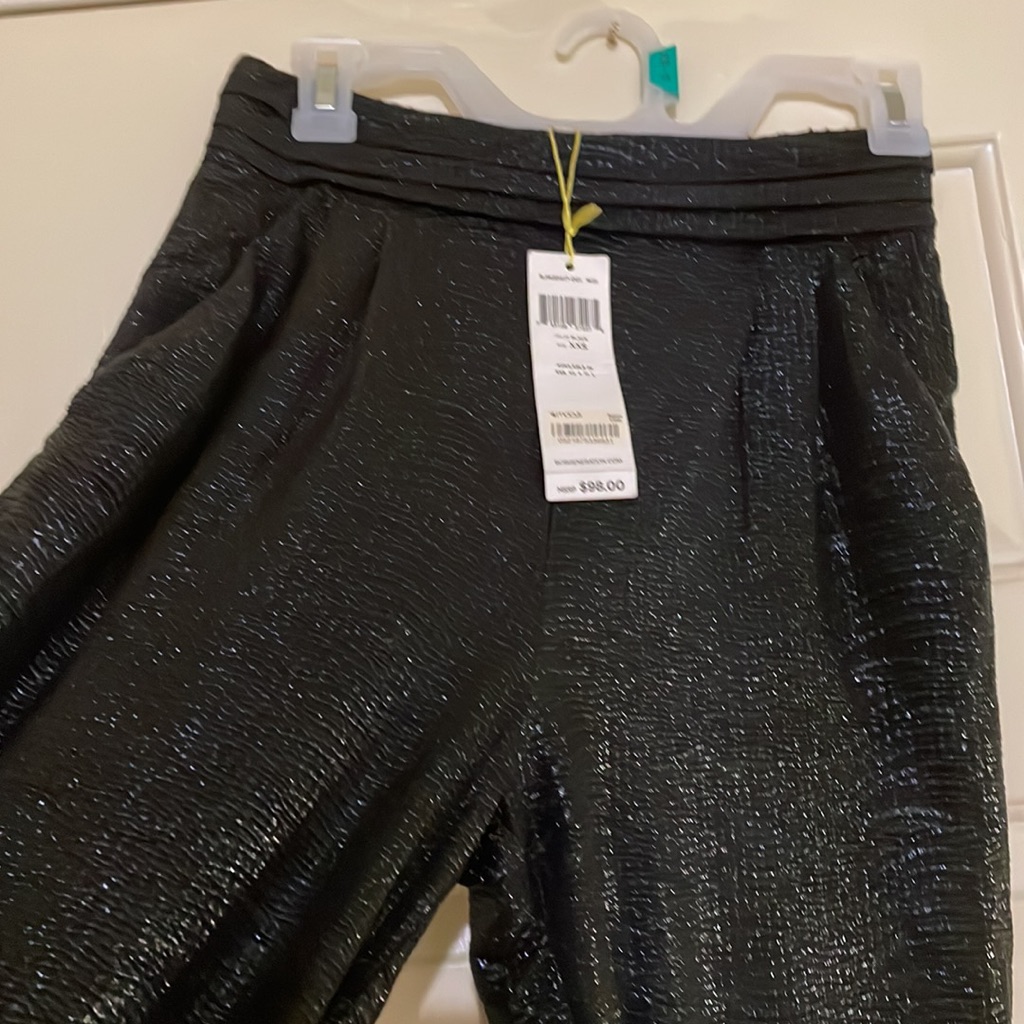 Bcbgeneration Metallic Tuxedo Waist Pants With Silk Like Feeling To Them